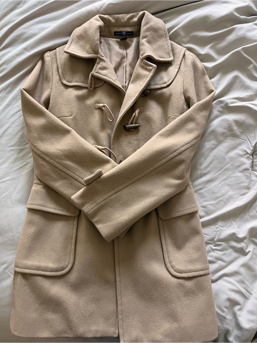 GAP Cream/Beige Toggle Pea Coat